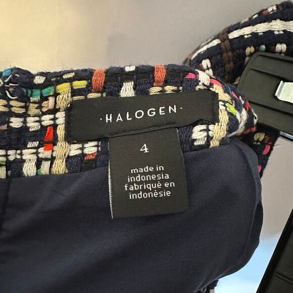 Halogen Tweed Multi-Color Straight Exposed Zipper Skirt Women's Size 4 - Picture 4 of 5